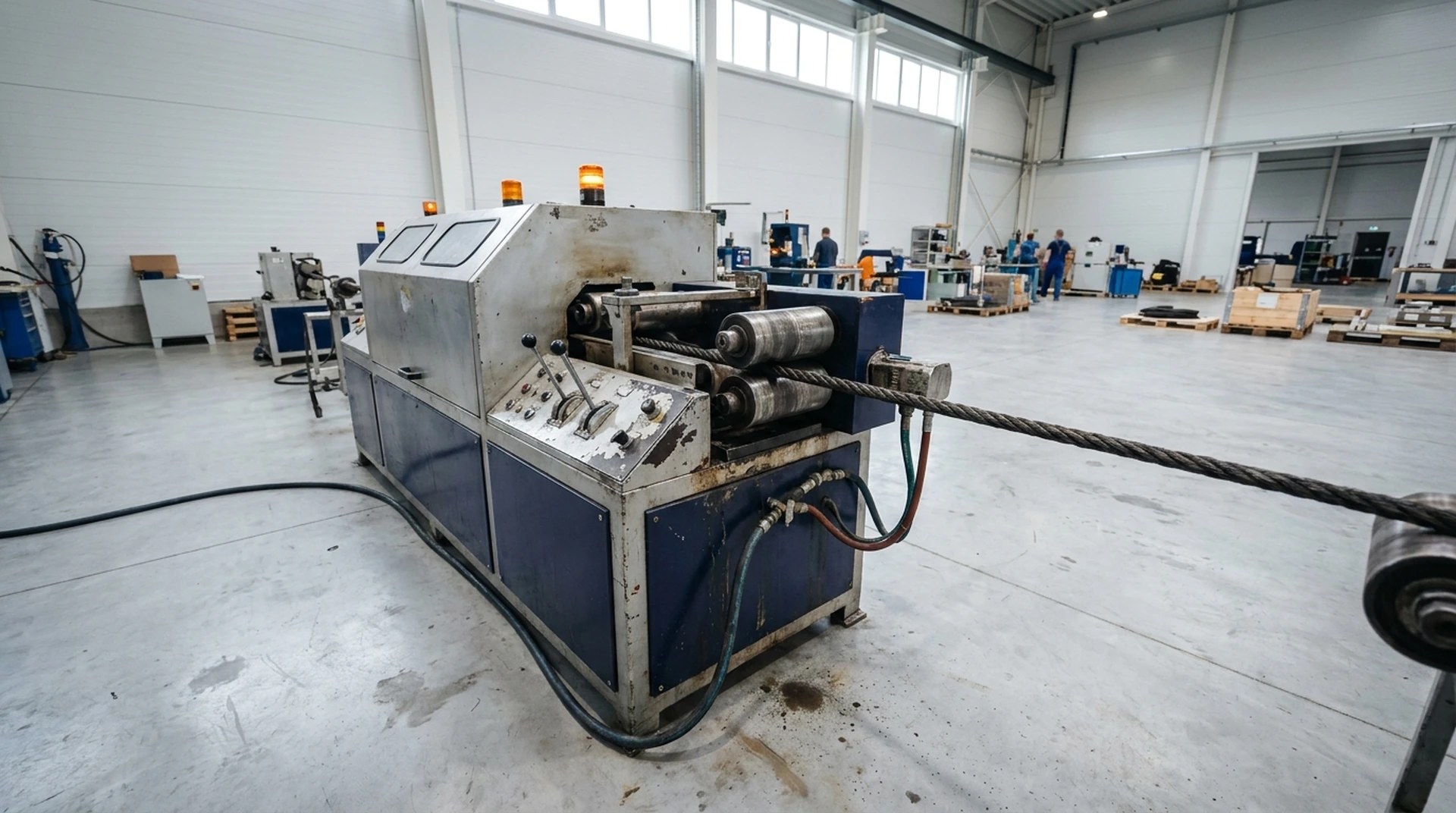 автоматическая тяговая машина в работе