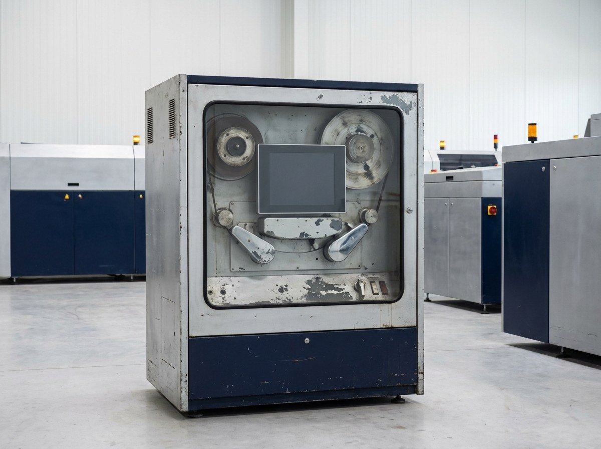 recorder cabinet with a blank screen